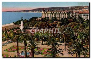 Old Postcard Nice Albert 1st Gardens L & # 39hotel Ruhl