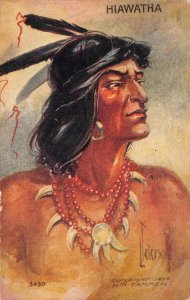 Native American Indian HIAWATHA Peterson Art 1911 HH Tammen Vintage Postcard