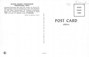 Scioto County Courthouse Portsmouth, Ohio OH Postcard