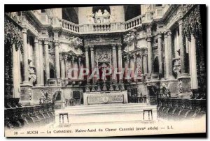 Old Postcard Auch Cathedral Altar Choir Canonial