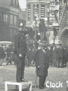 Leicester POLICEMAN (Traffic Control) at CLOCK TOWER (5) Old RP Postcard