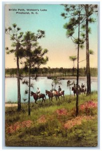 c1950's Bridie Path Watson's Lake Pinehurst NC Hand-Colored Postcard