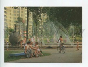 469954 USSR 1988 year Belarus Novopolotsk central fountain postcard