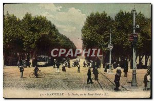 Old Postcard Marseille Prado Vu Du Rond Point