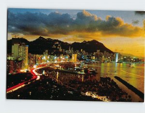 Postcard Hong Kong Night Scene, Hong Kong, China