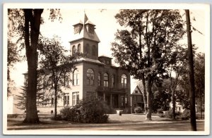 Vtg Hyde Park Vermont VT Lamoille County Courthouse View 1950s RPPC Postcard