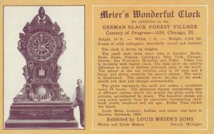 DETROIT, Michigan, 1934 Chicago Exposition ; Meier's Wonderful Clock
