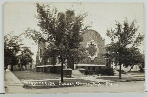 ND RPPC Presbyterian Church Oakes North Dakota Real Photo Postcard O15