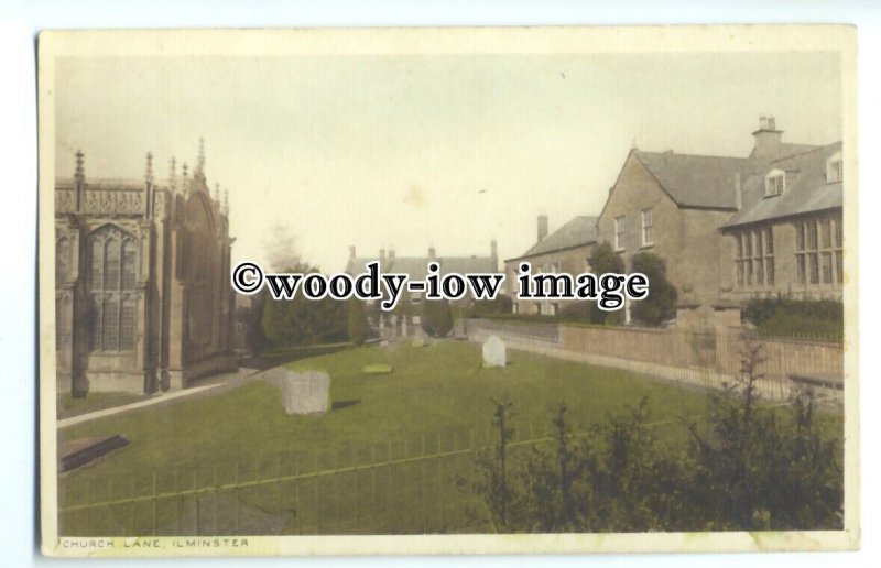 tq0479 - Somerset - Church & Cemetry on Church Lane, in Ilminster - Postcard