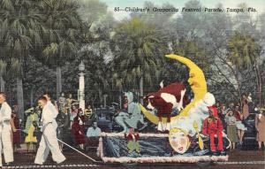 TAMPA, FL Florida  CHILDREN'S GASPARILLA FESTIVAL PARADE~Floats c1940's Postcard