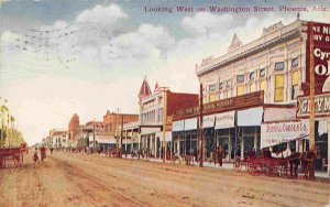 Washington Street Looking West Phoenix Arizona 1910 postcard