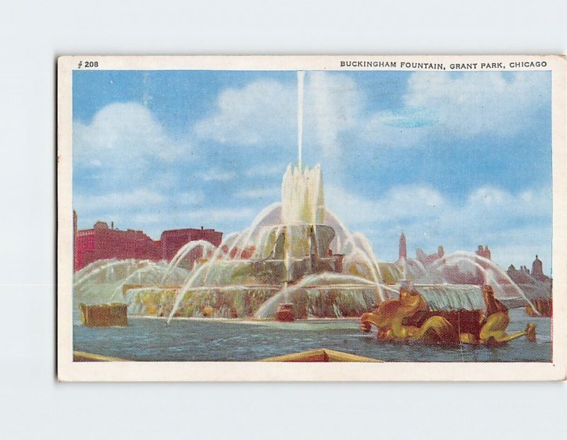 Postcard Buckingham Fountain, Grant Park, Chicago, Illinois