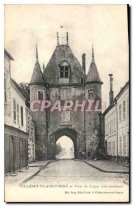 Old Postcard Villeneuve sur Yonne Joigny side door interior