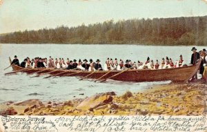 DELARNE RATTVIK SWEDEN~KYRKBAT-LARGE CROWD BOAT-NATIONAL COSTUME~1900s POSTCARD