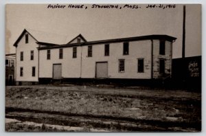 Stoughton Mass Freight House Railroad as seen 1916 c1950 RPPC Postcard D22