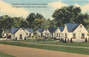 1949 Branson Missouri Crescent Tourist Court occupation MWM Postcard 25-11676