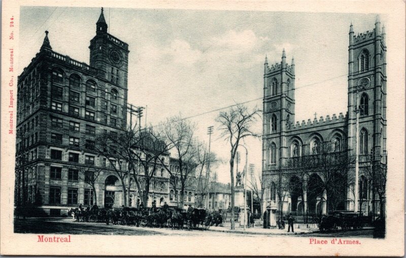 Canada Montreal Place d'Armes Vintage Postcard C088
