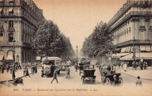 PARIS FRANCE-BOOULEVARD des CAPUCINES vers la MADELEINE~L L PHOTO POSTCARD