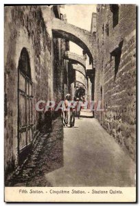 Israel - Jerusalem - Fifth Sation - fifth station - Old Postcard