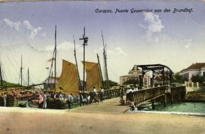 curacao, W.I., WILLEMSTAD, Gov. van den Brandhof Bridge (1914) Postcard