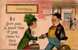 Minnesota Cambridge Couple Meeting At Train Station 1914