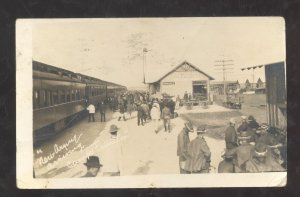 RPPC CAMP FUNSTON FORT RILEY KANSAS RAILROAD DEPOT TRAIN REAL PHOTO POSTCARD