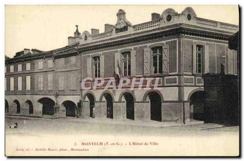 Old Postcard Montech L Town Hall