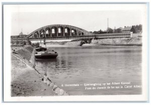 c1940's Albert Canal Train Bridge Lierseweg View Belgium RPPC Photo Postcard 