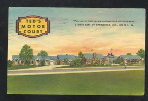 SPRINGFIELD MISSOURI ROUTE 66 THE MOTOR COURT MOTEL ADVERTISING POSTCARD