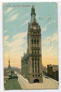 City Hall Milwaukee Wisconsin 1912 postcard
