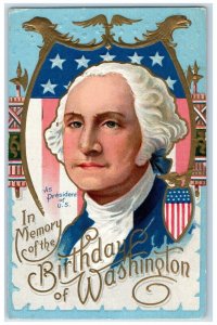 1910 George Washington Birthday President Of US Nash Chicago Illinois Postcard