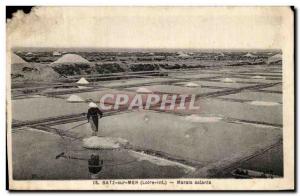 Old Postcard Batz sur Mer Salt Marshes