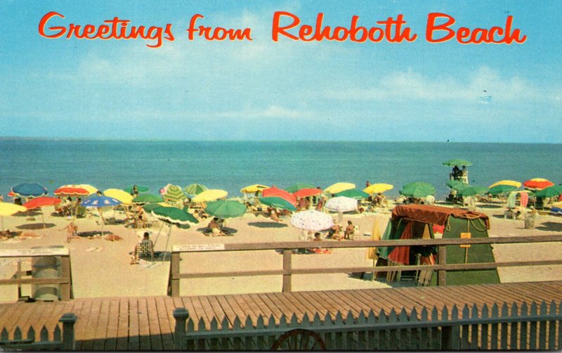 Delaware Rehoboth Beach Greetings With Beach Scene