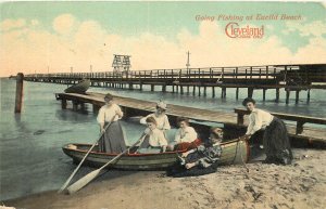 Postcard 1914 Ohio Cleveland Family fishing Euclid Beach Century 23-13722