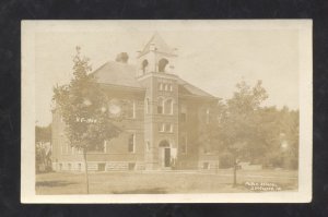 RPPC EDGEWOOD IOWA PUBLIC SCHOOL BUILDING VINTAGE AZO REAL PHOTO POSTCARD