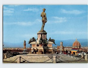 Postcard The David on Michelangelo Square, Florence, Italy