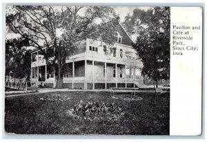 1908 Pavilion And Cafe At Riverside Park Sioux City Iowa IA Antique Postcard