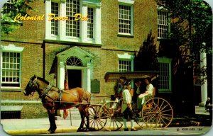 Horse Buggy State House Colonial Dover Delaware DE UNP Chrome Postcard A8