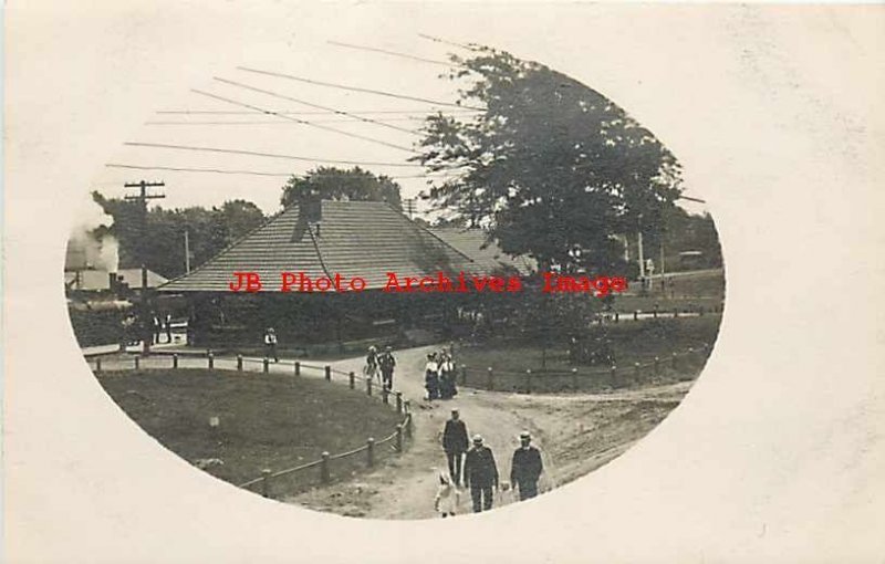 Depot, Illinois, Milford, RPPC, Chicago & Eastern Illinois Railroad, Station,UDB