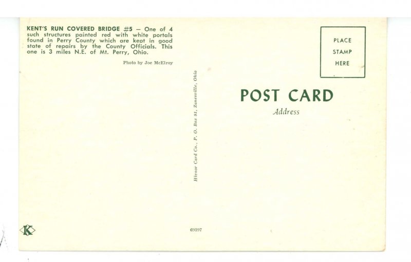 OH - Perry County. Kent's Run  Covered Bridge