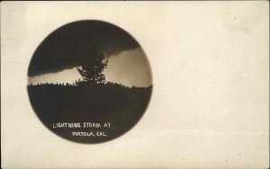 Portola California CA Lightning Storm Vintage Real Photo Postcard