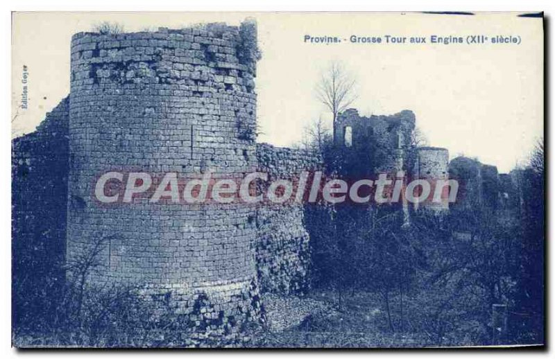 Old Postcard Provins Big Tower For Construction