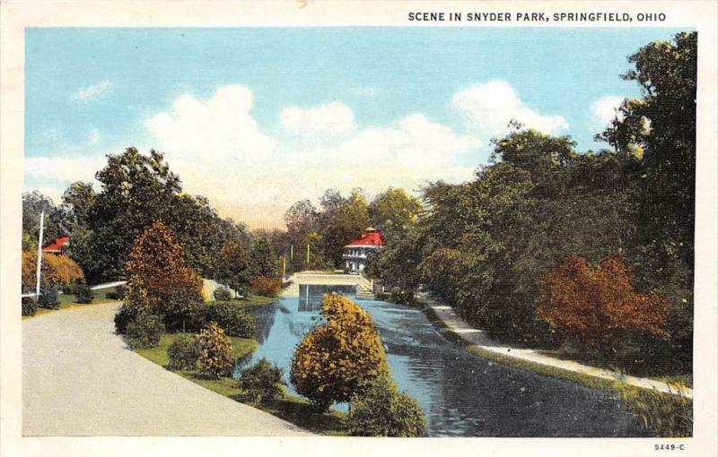 Ohio  Springfield    Bridge and River in Snyder Park
