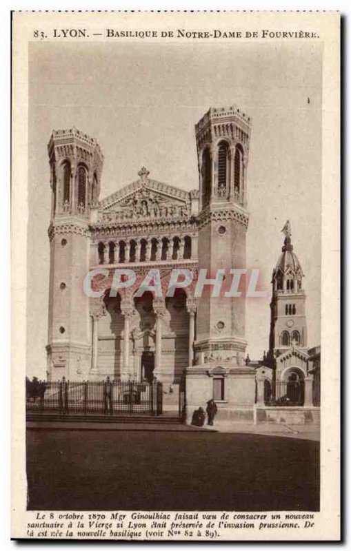 Lyon - Basilica of Our Lady of Fourviere - Old Postcard