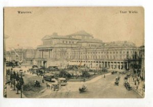 401234 POLAND WARSZAWA theatre TRAMS Vintage postcard