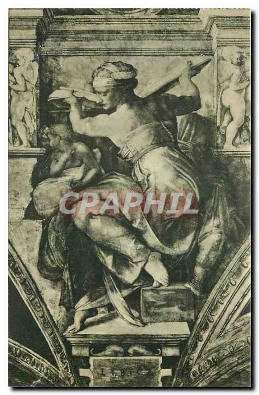 Postcard Old Citta del Vaticano Cappelle Sistina Michelangelo's Libyan Sibyl