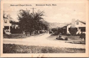 Corner of Main and Chapel Streets, Monument Beach MA Vintage Postcard V66