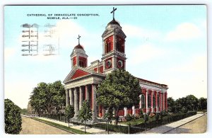 Mobile Alabama al Cathedral of the Immaculate Conception postcard B675