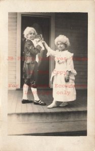 Unknown Location, RPPC, Children Wearing Colonial Time Period Costumes