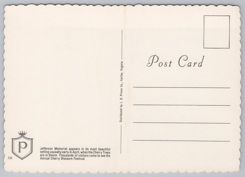 Jefferson Memorial~Dome & Monument~Cherry Trees~Cars In Roundabout~Continental